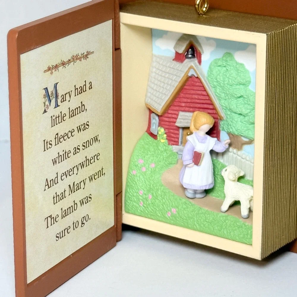 Hallmark Keepsake 1996 Mother Goose Mary Had a Little Lamb Ornament Book 4th Box